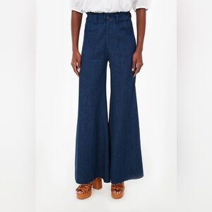 NWT Emerson Fry Organic Indigo Hemp Tulip Wide Leg Jeans Sz S